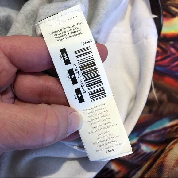 Adolfo Dominguez brown graphic print asymmetrical zip knit dress size Small - Picture 12 of 15